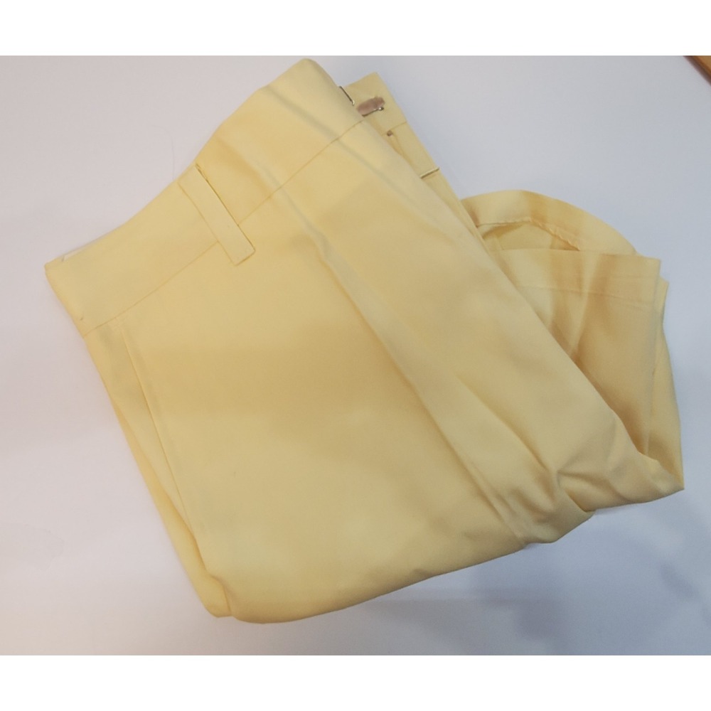 VTG 50s 60s Yellow Chino Military Ivy Prep Button 36W Pleated‎ Shorts Mens NOS